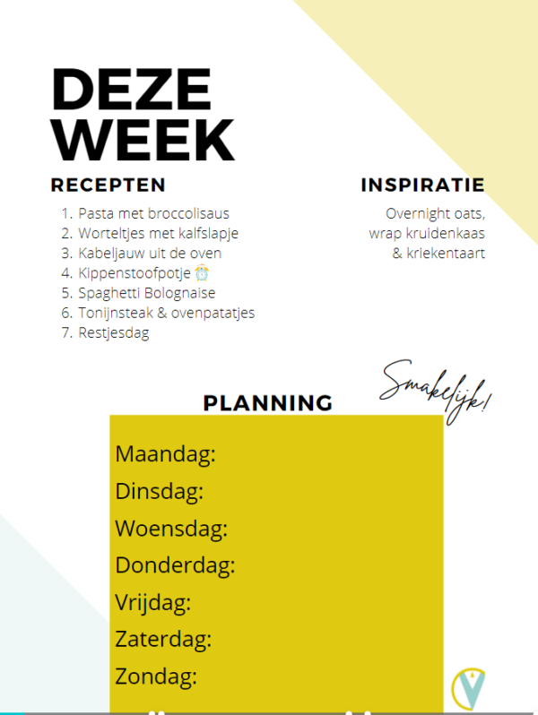 8 wekenmenu
