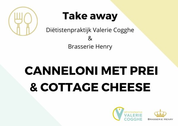 Canneloni met prei en cottage cheese